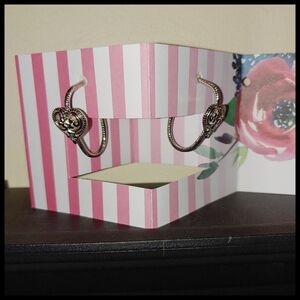 Twisted Rope Cable Hoop with Heart Earrings